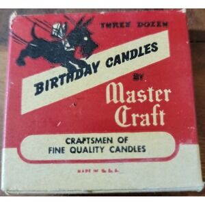 Vintage Master Craft Birthday Candles Koppers Co Scottie Dog Box White